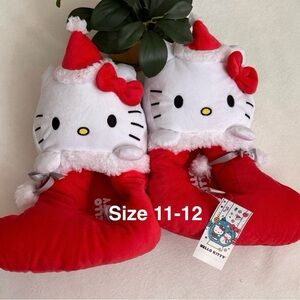 Hello Kitty by Sanrio Women's Red Christmas Holiday Stocking Slippers